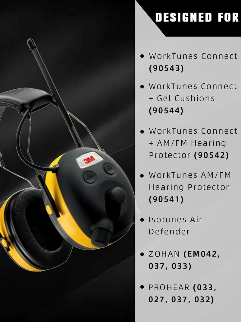 PROHEAR FEP01-1Pair Replacement Foam Ear Pads (Upgraded) for 3M WorkTunes Connect(90543, 90544, 90542, 90541), ZOHAN EM042 Radio Headphone, 037 Bluetooth Hearing Protection - Image 3